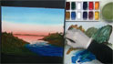 Captain Watercolor demonstrates painting  Sunrises / Sunsets - How to paint the islands